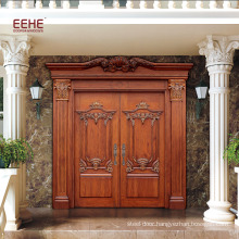 Simple teak wood main double door designs/double swing interior wood doors